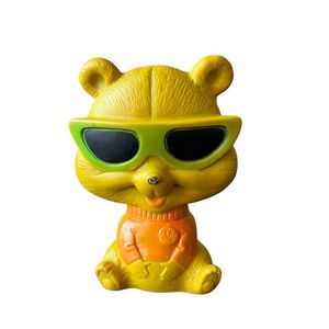 Vintage Baby Joy Squeaky Toy Bear Rubber Squeeze Toy 1968 Teddy LUV Sunglasses